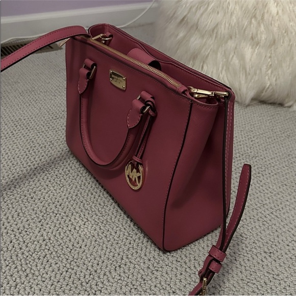 Michael Kors Raspberry Satchel Bag - Picture 4 of 5